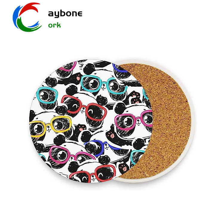 Self-adhesive Cork coaster na may logo