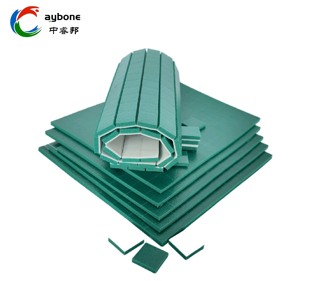 Green PVC Rubber Glass Shpping Pads na may Cling Foam